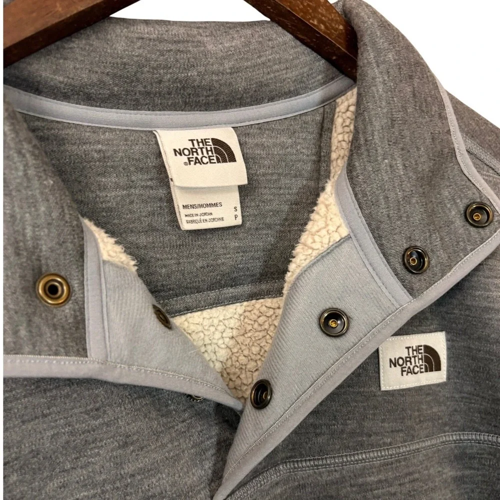 The North Face Mens 1/4 Snap Sherpa Patrol Gordon Lyons Pullover S‎ Gray Fleece